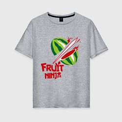 Футболка оверсайз женская Fruit Ninja, цвет: меланж