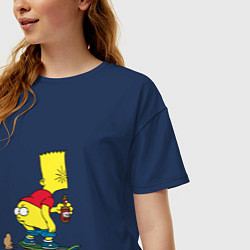 Футболка оверсайз женская Bart Simpson, цвет: тёмно-синий — фото 2