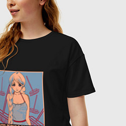 Футболка оверсайз женская Про уборку на площади не забыл?, цвет: черный — фото 2