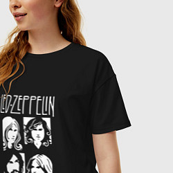 Футболка оверсайз женская Led Zeppelin Band, цвет: черный — фото 2