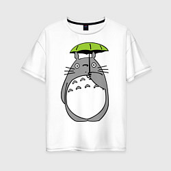 Женская футболка оверсайз Totoro с зонтом