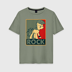 Футболка оверсайз женская Rock Pony, цвет: авокадо