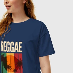 Футболка оверсайз женская Reggae, цвет: тёмно-синий — фото 2