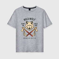 Женская футболка оверсайз Wild Wolf