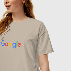 Футболка оверсайз женская Google, цвет: миндальный — фото 2