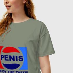 Футболка оверсайз женская Penis. Enjoy the taste, цвет: авокадо — фото 2