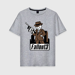 Футболка оверсайз женская Fallout Man with gun, цвет: меланж