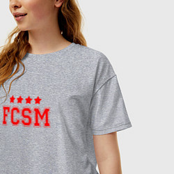 Футболка оверсайз женская FCSM Club, цвет: меланж — фото 2