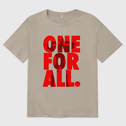 Футболка оверсайз женская Один за всех, цвет: миндальный