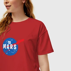 Футболка оверсайз женская Elon Musk: To Mars, цвет: красный — фото 2