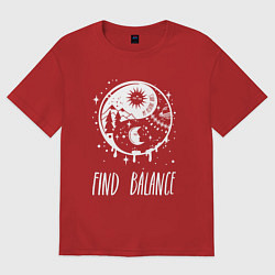 Футболка оверсайз женская Find Balance, цвет: красный