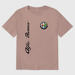 Футболка оверсайз женская Alfa Romeo Automobiles S p A, цвет: пыльно-розовый