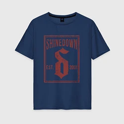 Футболка оверсайз женская Shinedown est 2001, цвет: тёмно-синий