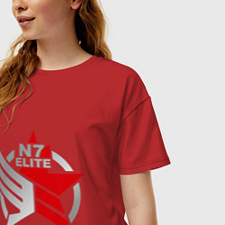 Футболка оверсайз женская N7 Elite, цвет: красный — фото 2