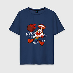 Футболка оверсайз женская Papyrus Undertale, цвет: тёмно-синий