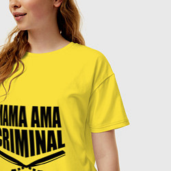 Футболка оверсайз женская Mama ama criminal, цвет: желтый — фото 2