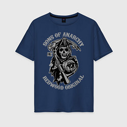 Футболка оверсайз женская Sons of Anarchy: Redwood Original, цвет: тёмно-синий