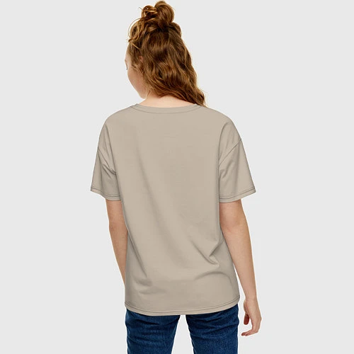 Женская футболка оверсайз Бездомный бог / Миндальный – фото 4