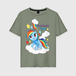 Женская футболка оверсайз Rainbow Dash