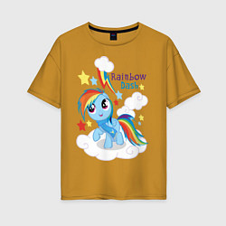 Футболка оверсайз женская Rainbow Dash, цвет: горчичный