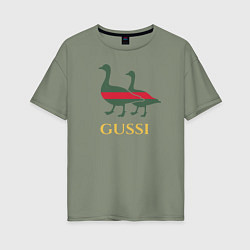 Футболка оверсайз женская GUSSI GG, цвет: авокадо