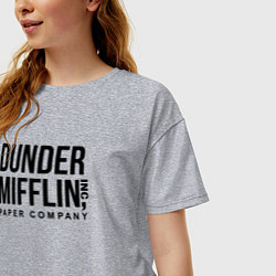 Футболка оверсайз женская Dunder Mifflin, цвет: меланж — фото 2