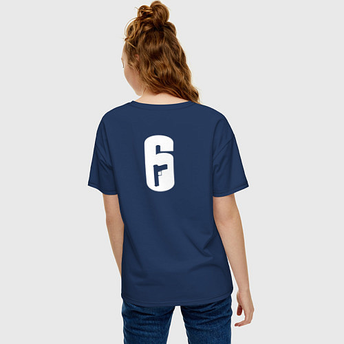 Женская футболка оверсайз R6S Vigil / Тёмно-синий – фото 4