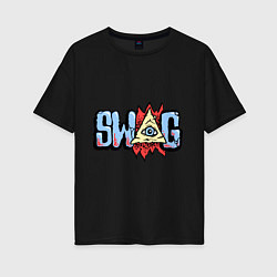 Футболка оверсайз женская SWAG Eye, цвет: черный