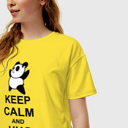 Футболка оверсайз женская Keep Calm & Hug A Panda, цвет: желтый — фото 2