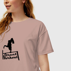 Футболка оверсайз женская Дворовая Гимнастика солнышко, цвет: пыльно-розовый — фото 2