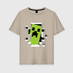 Футболка оверсайз женская Crash Minecraft, цвет: миндальный