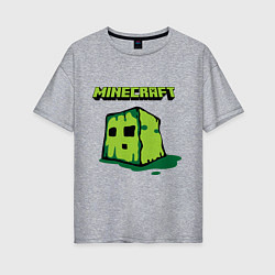 Футболка оверсайз женская Minecraft Creeper, цвет: меланж