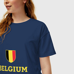 Футболка оверсайз женская Belgium, цвет: тёмно-синий — фото 2