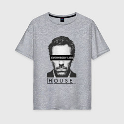 Футболка оверсайз женская Everyboy Lies, цвет: меланж
