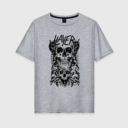 Женская футболка оверсайз Slayer Skulls