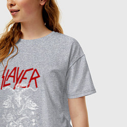 Футболка оверсайз женская Slayer: Devil Goat, цвет: меланж — фото 2