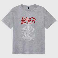 Футболка оверсайз женская Slayer: Devil Goat, цвет: меланж