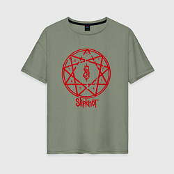Футболка оверсайз женская Slipknot Penragram, цвет: авокадо