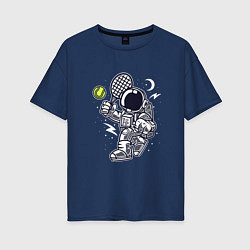 Женская футболка оверсайз Космонавт-теннисист