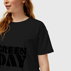 Футболка оверсайз женская Greeen Day: spray style, цвет: черный — фото 2