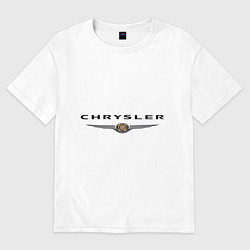 Футболка оверсайз женская Chrysler logo, цвет: белый