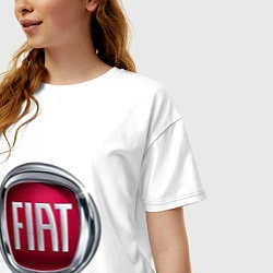 Футболка оверсайз женская FIAT logo, цвет: белый — фото 2