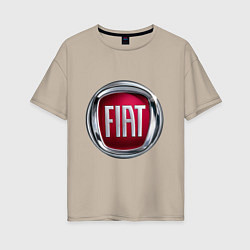 Футболка оверсайз женская FIAT logo, цвет: миндальный