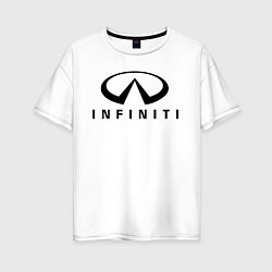 Футболка оверсайз женская Infiniti logo, цвет: белый
