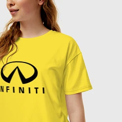 Футболка оверсайз женская Infiniti logo, цвет: желтый — фото 2