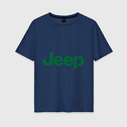 Футболка оверсайз женская Logo Jeep, цвет: тёмно-синий