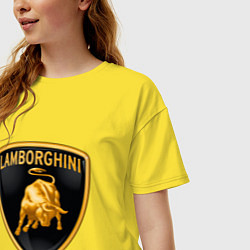 Футболка оверсайз женская Lamborghini logo, цвет: желтый — фото 2