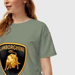 Футболка оверсайз женская Lamborghini logo, цвет: авокадо — фото 2