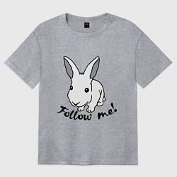 Футболка оверсайз женская Rabbit: follow me, цвет: меланж
