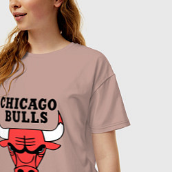 Футболка оверсайз женская Chicago Bulls, цвет: пыльно-розовый — фото 2